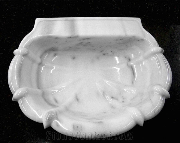 Drop-in Marmara White Marble Vanity Sink