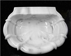 Drop-in Marmara White Marble Vanity Sink