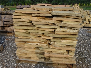 Giallo Janina Sandstone Irregular Flagstone, Yellow Sandstone