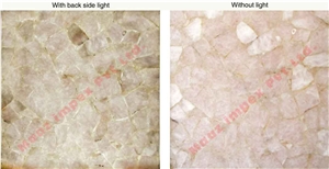 Pink Quartz Gem Stone Slab