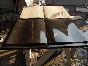 Book Shape Black Slant Tombstone