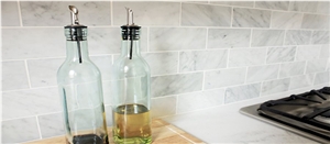 Mugla White Kitchen Backsplash, Mugla White Marble Backsplash