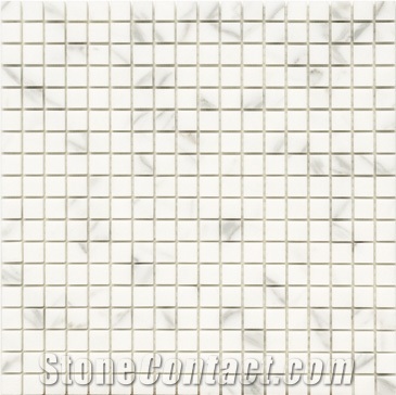Statuario Carrara Marble Mosaic, Statuario Carrara White Marble Mosaic