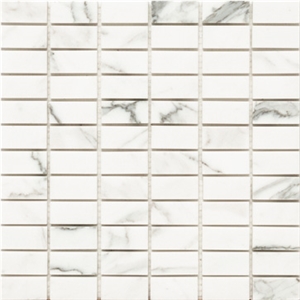 Statuario Carrara Marble Mosaic, Statuario Carrara White Marble Mosaic