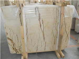 Luna Pearl Marble Slabs, Turkey Yellow Marble