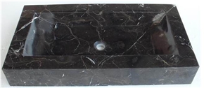 Polished Nero Marquina Black Round Marble Sinks