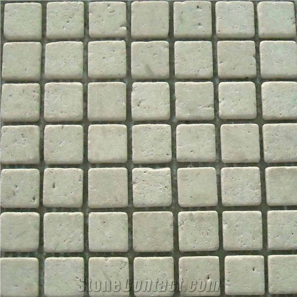 Bianco Botticino Mosaic, Bianco Botticino Beige Limestone Mosaic