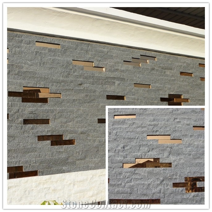 Wall Cladding Stone,G654 Black Granite Wall Cladding