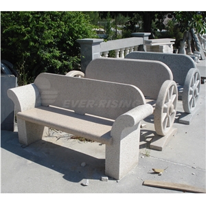 China Grey Granite Garden Circular Table and Bench