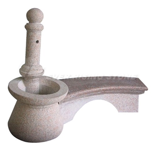 China Grey Granite Garden Circular Table and Bench