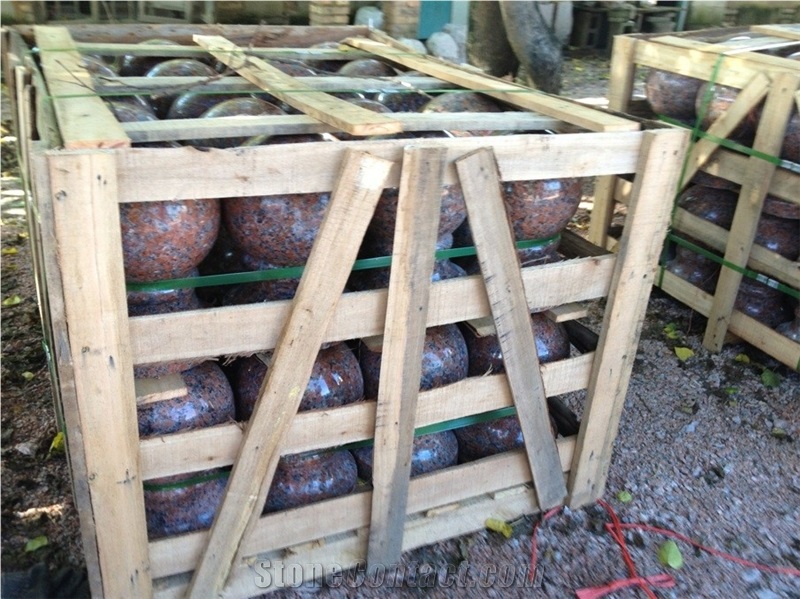 Red Granite Car Parking Barrier Balls