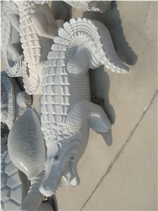 Animal Granite Sculpture,granite Crocodile Sculptu