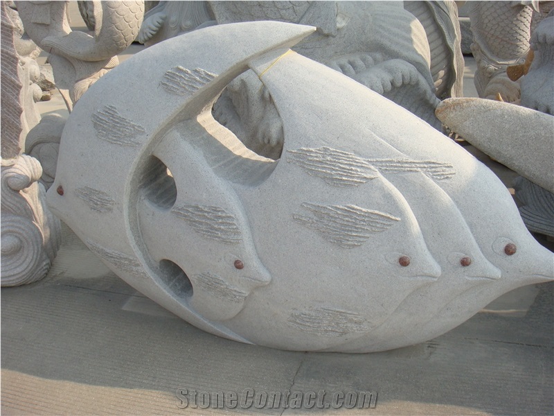 Animal Granite Sculpture, Granite Fish Sculpture,h