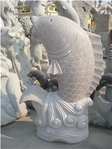 Animal Granite Sculpture, Granite Fish Sculpture,h