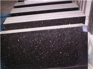 Black Galaxy Granite Slabs, India Black Granite
