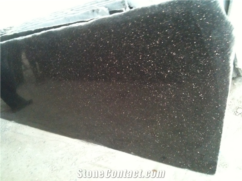Black Galaxy Granite Slabs, India Black Granite