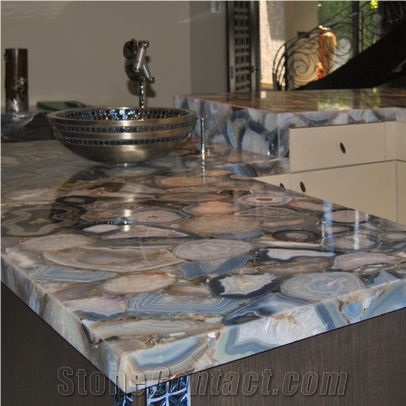 Blue Agate Slabs, Countertop