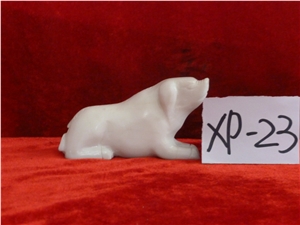 Animal Statue Figurines Carved, Beijing White Marble Artifacts, Handcrafts