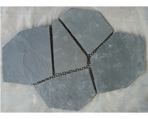 Black Meshed Flagstone Stone, Hebei Black Slate Flagstone