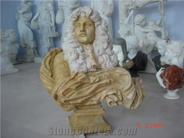 Carved Stone Portrait Bust