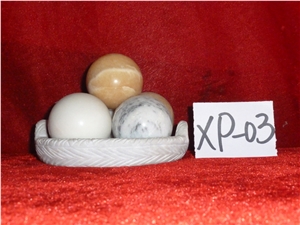 Decorative Stone Balls, White Marble Artifacts, Handcrafts