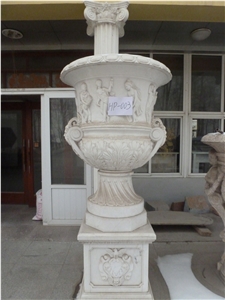 Hand Carved Marble Flowerpots