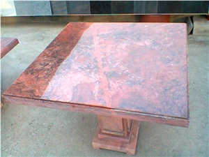 Indoors Granite Stone Table Tops, Zi Hong Yu Red Granite Tables