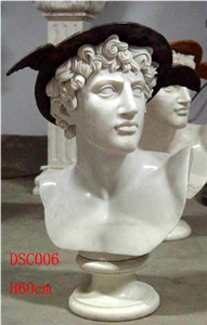 Marble Bust Statue for Indoor, White Marble Statue