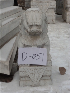 Marble Lion Stone Lion, Fangshan White Marble Sculpture, Statue