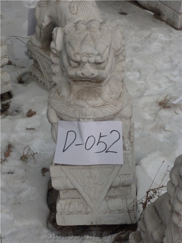 Marble Lion Stone Lion, Fangshan White Marble Sculpture, Statue