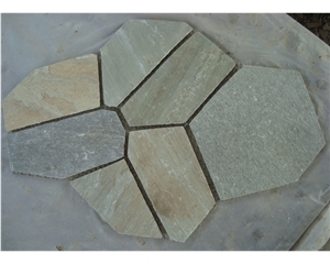 Meshed Slate Flag Paver Stone, Yellow Slate Flagstone