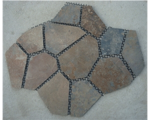 Meshed Slate Flagstone, Rustic Yixian Slate Flagstone