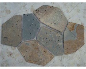 Meshed Slate Flagstone, Rustic Yixian Slate Flagstone