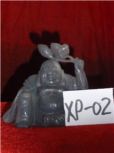 Mini Buddha Statue, Grey Onyx Artifacts, Handcrafts