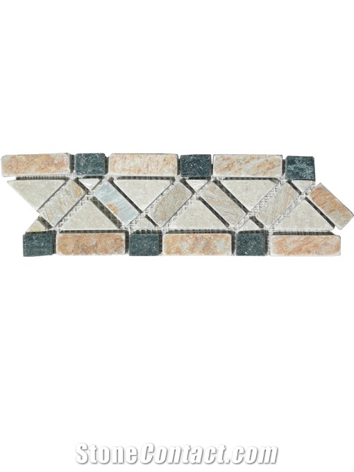 Natural Slate Border Tiles, Multicolor Slate Colombia Border