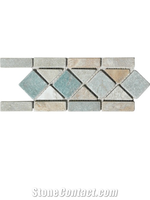 Natural Slate Border Tiles, Multicolor Slate Colombia Border