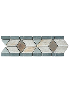 Natural Slate Border Tiles, Multicolor Slate Colombia Border