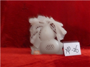 Natural Stone Handcrafts Calabash Sculpture, White Onyx Handcrafts