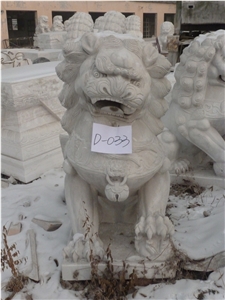 Ornamental Stone Lion, Beijing White Marble Sculpture, Statue