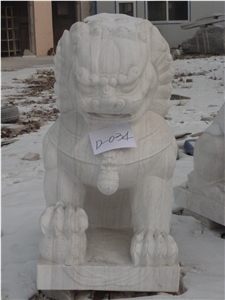 Ornamental Stone Lion, Beijing White Marble Sculpture, Statue