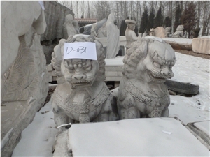 Ornamental Stone Lion, Beijing White Marble Sculpture, Statue