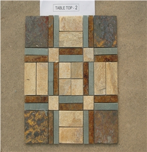 Square Stone Mosaic Pattern