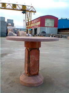 Stone Tea Table, Red Granite Tea Table