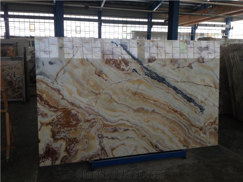 Multi Color Onyx, Persian Rainbow Onyx Slabs
