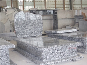 European Tombstone Monument and Gravestone TS02, Tong an White Grey Granite Gravestone European Tombstone Monument and Gravestone TS02, Tong an White Grey Granite Gravestone