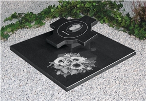 Absolute Black Granite Slant Grave