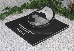 Absolute Black Granite Slant Grave