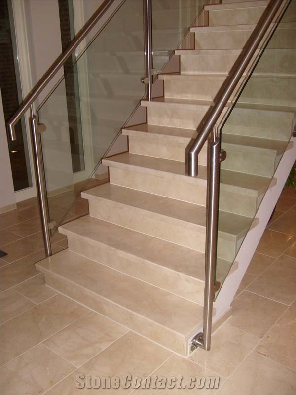Crema Nouva Marble Stairs, Crema Nova Beige Marble Stairs