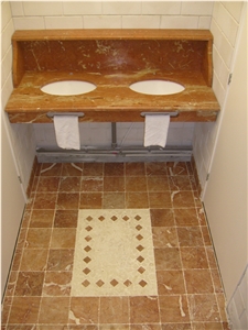 Rojo Alicante with Undermount Sinks, Rosso Alicante Red Marble Bath Tops