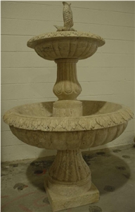 Giallo Ra Beige Limestone Fountain